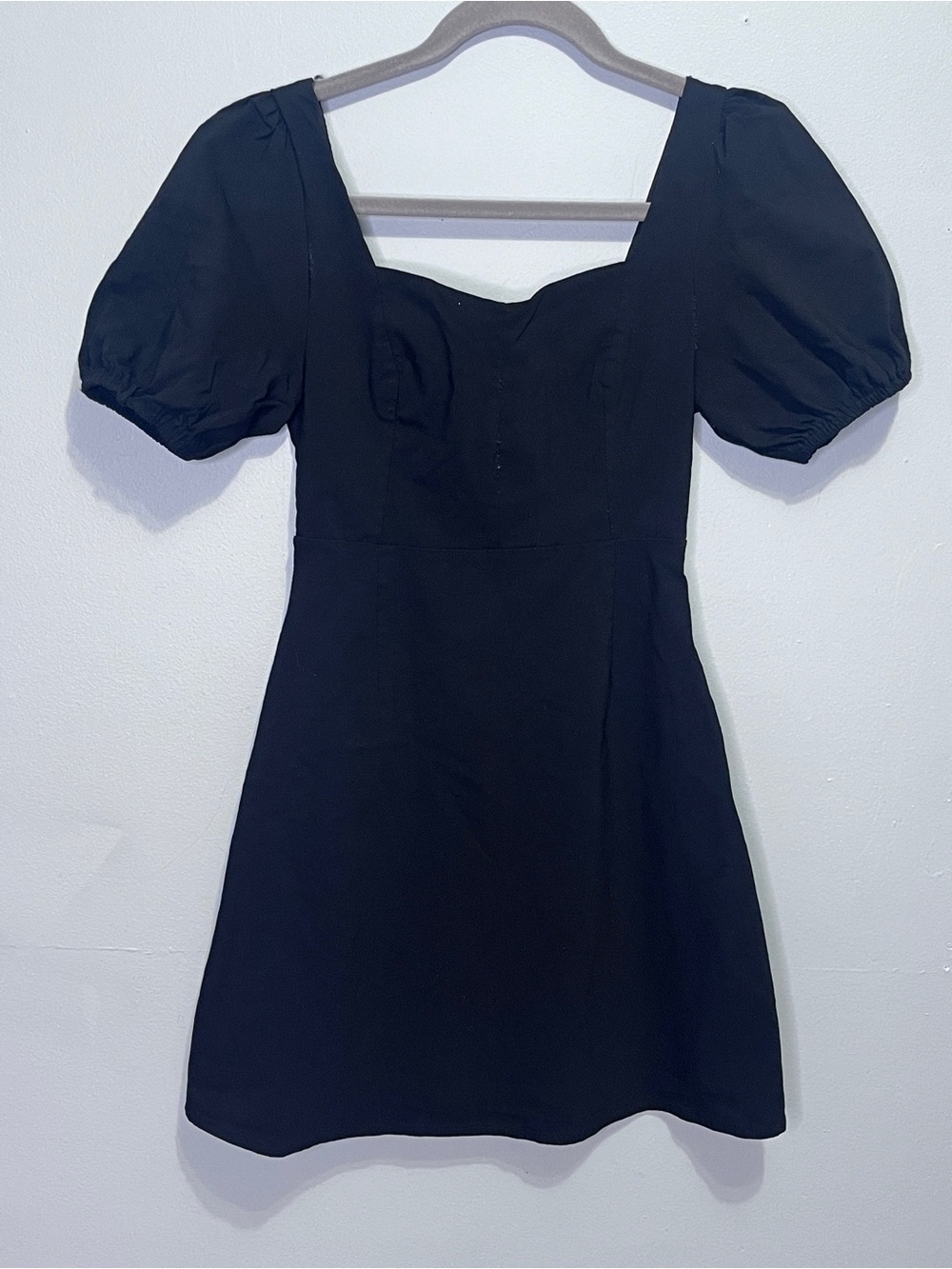 Altar’d State Black Puff-Sleeve Mini Dress Size Large